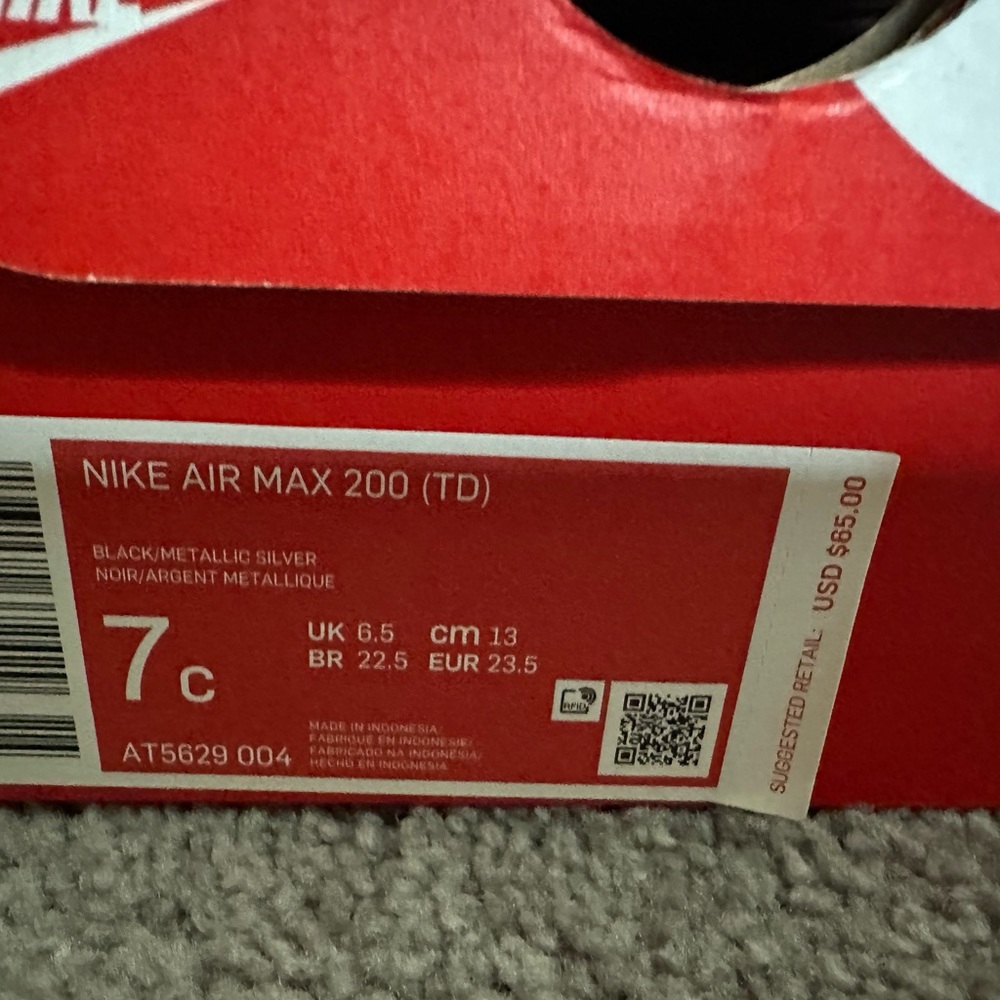 Like new toddler girls, Nike air max 200 (td) size 7 - Picture 2 of 10